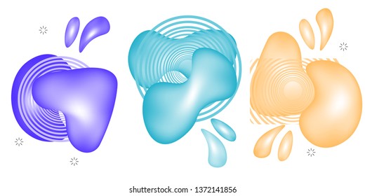 Modern abstract banner with Flat geometric liquid form with various colors.Template for the design of a logo, flyer of presentation.