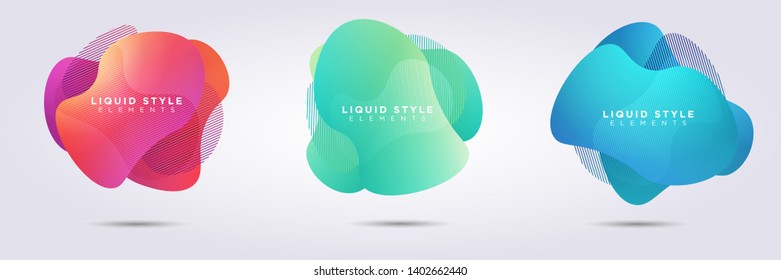 Modern abstract banner. Flat geometric liquid shapes with various colors. Modern banner template. Template for logo design, presentation leaflets.