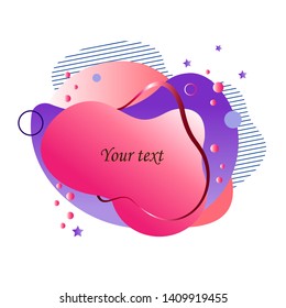 Modern abstract banner. Flat geometric liquid form with shades of pink and lilac. Modern banner template. Template for the design of a logo, flyer of presentation