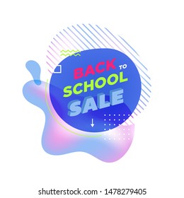 Modern abstract banner. Flat geometric liquid form with various colors. Back to school banner template. Template for the design of a logo, flyer of presentation. Vector.