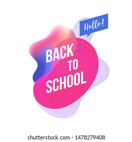 Modern abstract banner. Flat geometric liquid form with various colors. Back to school banner template. Template for the design of a logo, flyer of presentation. Vector.