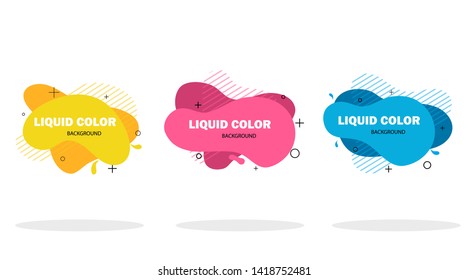 Modern abstract banner of flat liquid shapes. Geometric liquid shapes in flat style on isolated background. Trendy vector template for the design of a  presentation, logo, banner. vector eps 10