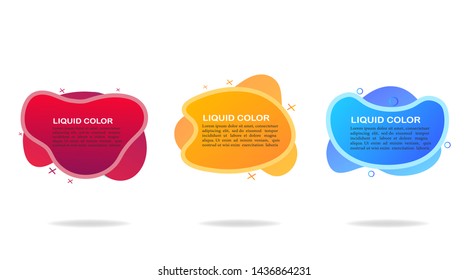 Modern abstract banner of flat liquid shapes. Geometric liquid shapes in flat style on isolated background. Trendy vector template for the design of a presentation, logo, banner. vector eps 10