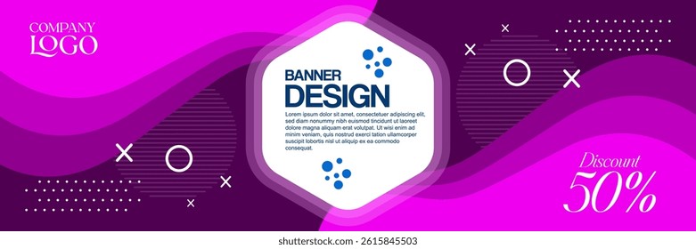 Modern Abstract Banner with Fluid Gradient and Geometric Shapes