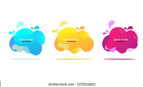 Modern abstract banner. Gradient geometric liquid form with various colors. Modern banner template. Template for the design of a banner sale, flyer, or presentation.