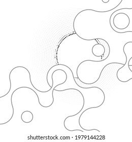 Banner abstracto moderno con estructura molecular sobre fondo blanco. Ilustración vectorial moderna