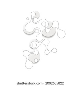 Modern abstract banner with molecular structure on white background. Modern vector illustration