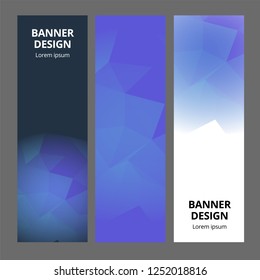 Modern abstract banner polygonal background template design. Banner set