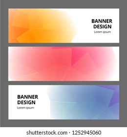 Modern abstract banner polygonal background template design. Banner set