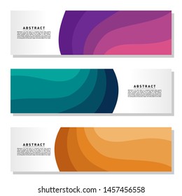 Modern abstract Banner set. Cool gradient shapes composition. Eps10 vector. Abstract Background Template Vector