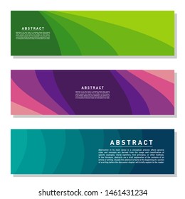 Modern abstract Banner set. Cool gradient shapes composition. Eps10 vector. Abstract Background Template Vector