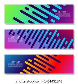 Modern abstract Banner set. Cool gradient shapes composition. Eps10 vector. Abstract Background Template Vector