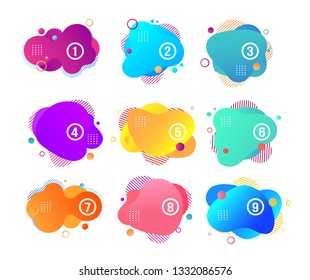 Modern abstract banner set. Flat geometric liquid form with various colors. Modern banner template. Template for the design of a logo, flyer of presentation.