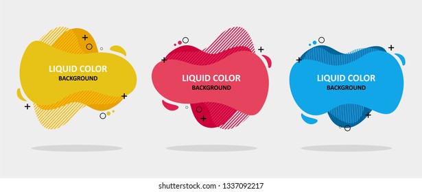 Modern abstract banner set. Flat geometric liquid form with various colors. Modern banner template. Template for the design of a logo, flyer of presentation.