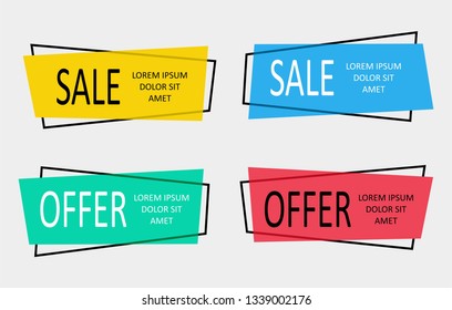 Modern abstract banner set. Flat geometric liquid form with various colors. Modern banner template. Template for the design of a logo, flyer or presentation.