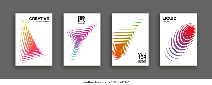Modern abstract banner set. Flat geometric liquid form with various colors. Modern template, Template for the design of a logo, flyer or presentation