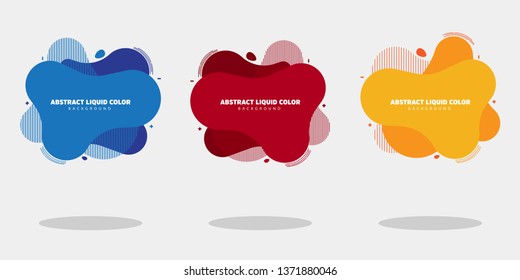 Modern abstract banner set. Flat geometric liquid form with various colors. Modern banner template. Template for the design of a logo, flayer of presentation. Poster template