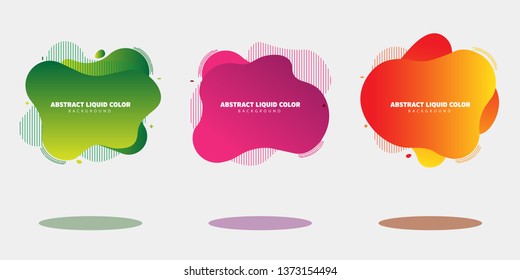 Modern abstract banner set. Flat geometric liquid form with various colors. Modern banner template. Template for the design of a logo, flayer of presentation. Poster template