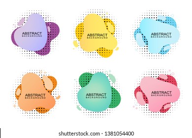 Modern abstract banner set. Flat liquid geometric shape. Template for design business card, logo, flyer or presentation.