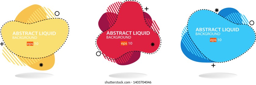 Modern abstract banner set. Flat geometric liquid form with various colors. Modern banner template. eps 10