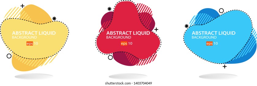 Modern abstract banner set. Flat geometric liquid form with various colors. Modern banner template. eps 10