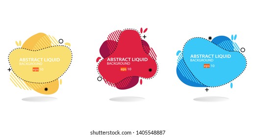 Modern abstract banner set. Flat geometric liquid form with various colors. Modern banner template