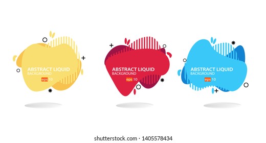 Modern abstract banner set. Flat geometric liquid form with various colors. Modern banner template
