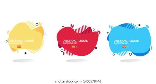 Modern abstract banner set. Flat geometric liquid form with various colors. Modern banner template