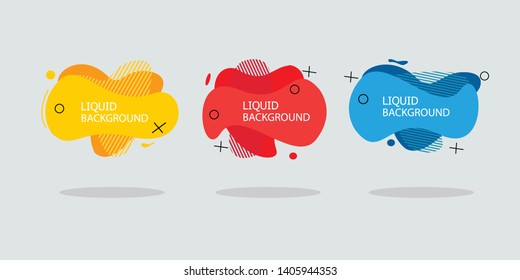 Modern abstract banner set. Flat geometric liquid form with various colors. Modern banner template. Template for the design of a logo, flyer of presentation. - Vector