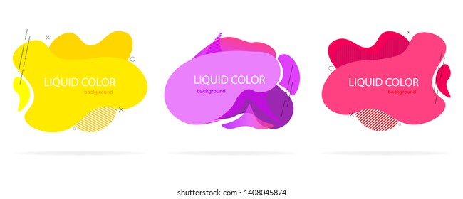 Modern abstract banner set. Flat geometric fluid shape with different colors. Modern banner template. Template for logo design, presentation flyer. Ready for online use or print design.