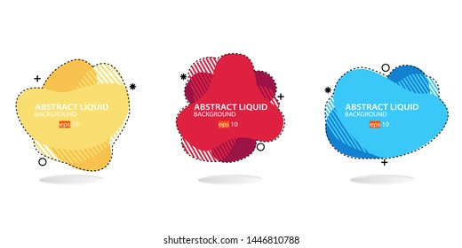 Modern abstract banner set. Flat geometric liquid form with various colors. Modern banner template