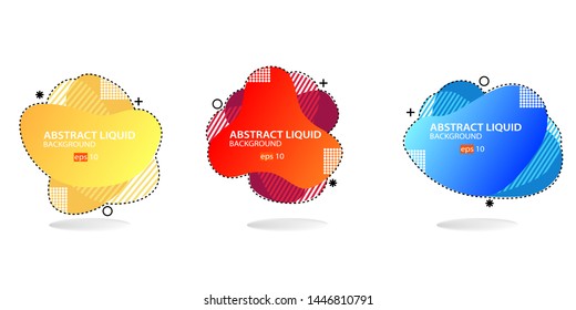 Modern abstract banner set. Flat geometric liquid form with various colors. Modern banner template