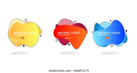 Modern abstract banner set. Flat geometric liquid form with various colors. Modern banner template