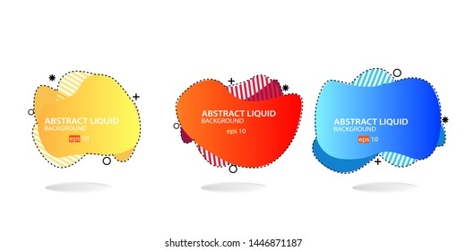 Modern abstract banner set. Flat geometric liquid form with various colors. Modern banner template
