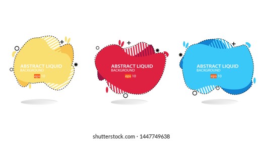 Modern abstract banner set. Flat geometric liquid form with various colors. Modern banner template