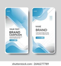 Modern abstract banner set with flowing blue shapes and dot patterns, ideal for business branding and campaign design.