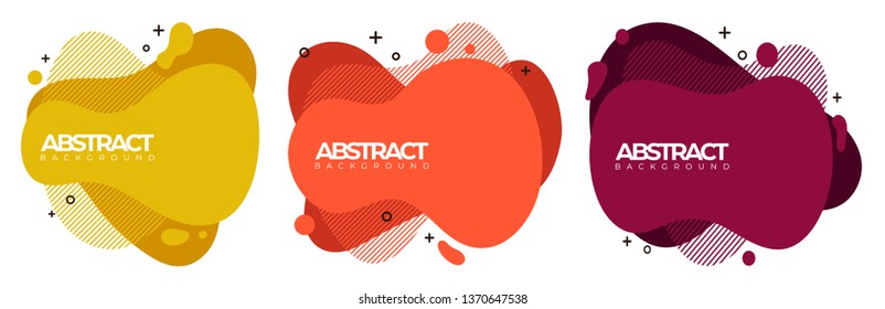 modern abstract banner set. fluid liquid shape. vector