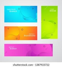 Modern abstract banner template . Fluid gradient geometric for minimal banners, logo, flyer, poster, presentation and advertising. Abstract trendy liquid background.