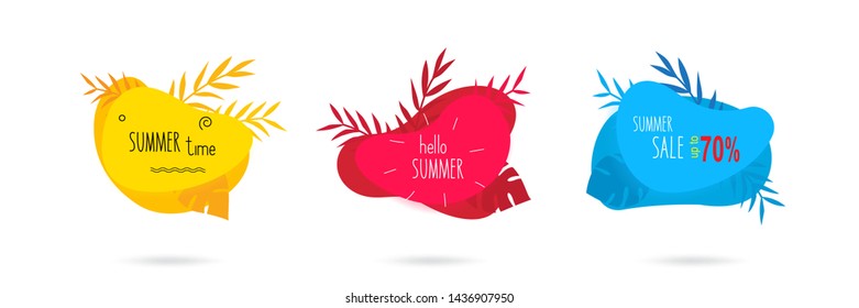 Modern abstract banner template. Fluid gradient geometric for minimal sale banners, logo, flyer, poster, presentation and advertising. Abstract trendy liquid background.
