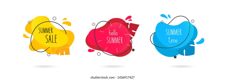 Modern abstract banner template. Fluid gradient geometric for minimal sale banners, logo, flyer, poster, presentation and advertising. Abstract trendy liquid background.
