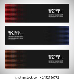 modern abstract banner templete vector with halftone style in black background
