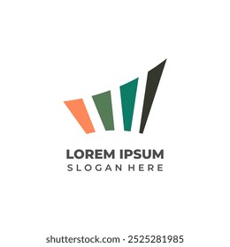 Modern Abstract Bar Chart Logo for Business Representation