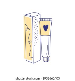 Modern abstract beauty face cream. Minimalism concept. Line art drawing style. Contemporary silhouette of woman. Hand drawn trendy vector posters, illustrations for print.