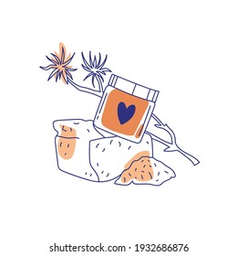 Modern abstract beauty face cream. Minimalism concept. Line art drawing style. Contemporary silhouette of woman. Hand drawn trendy vector posters, illustrations for print.