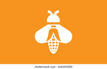 Modern abstract Bee wheat logo. This logo icon incorporate with A bee and wheat icon in the creative way.