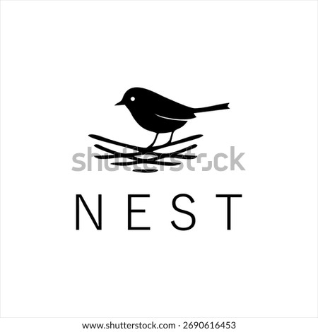 Modern abstract bird nest vector logo