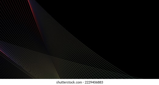 Modern Abstract Black background with colorful lines design