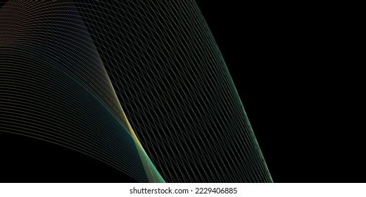 Modern Abstract Black background with colorful lines design