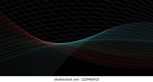 Modern Abstract Black background with colorful lines design