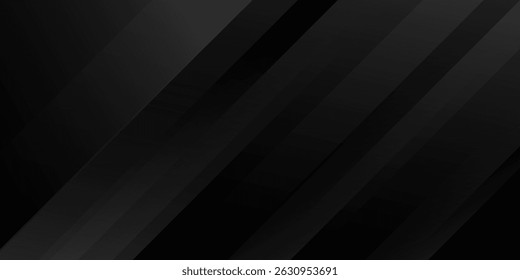 Modern abstract black background with diagonal glossy lines and smooth gradients, perfect for luxury design, technology themes, or elegant presentations. EPS 10